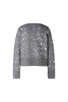 Oui Wool Grey Blend Sequin Jumper With Crew Neck - Back