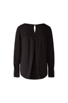 Oui Black Scoop Neck Blouse With Long Sleeves