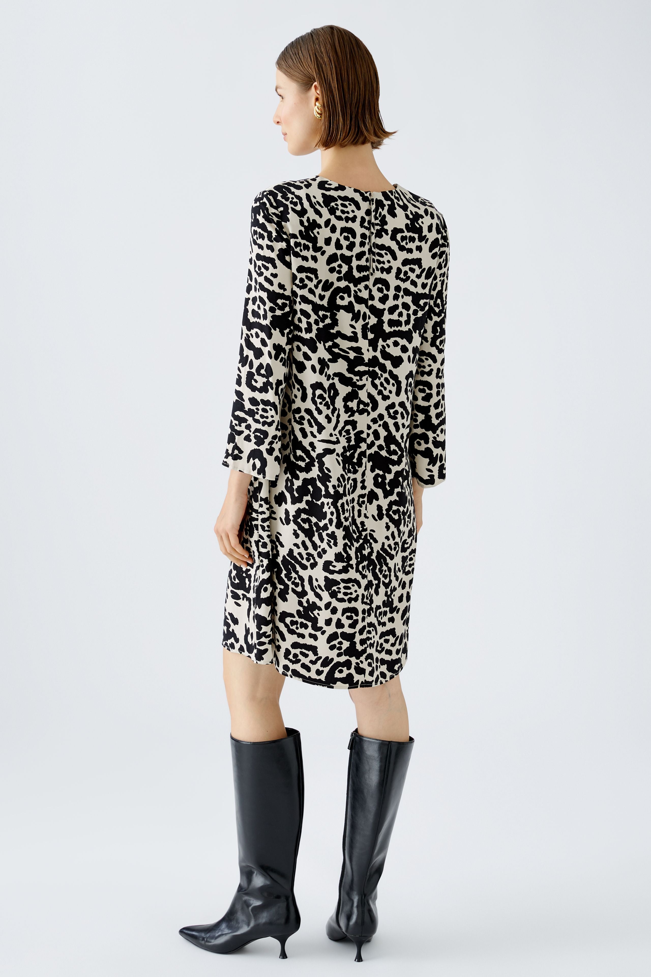 Oui Animal Print Knee Length Shift Dress - Back