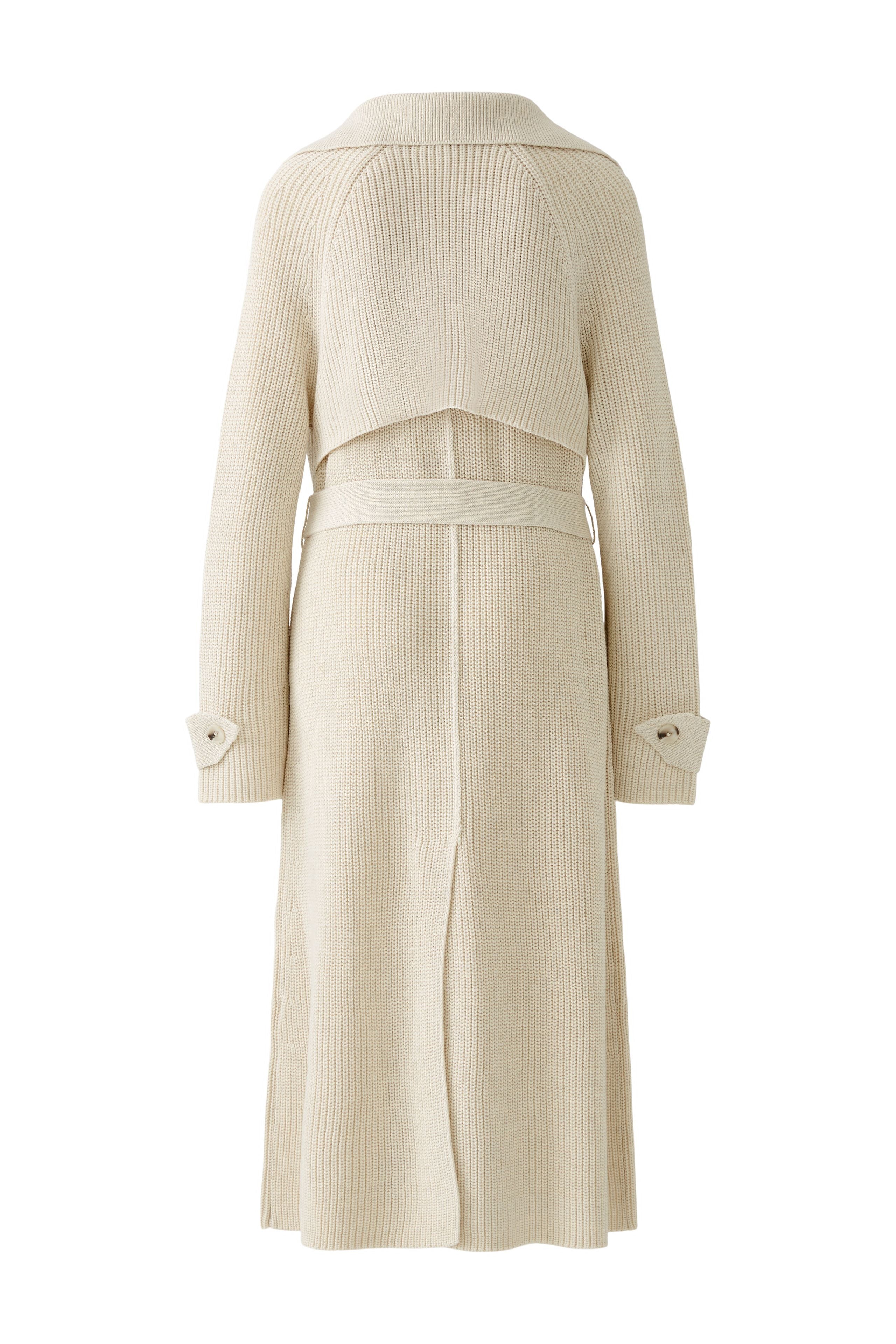 Oui Knitted Long Trench Style Coatigan - back