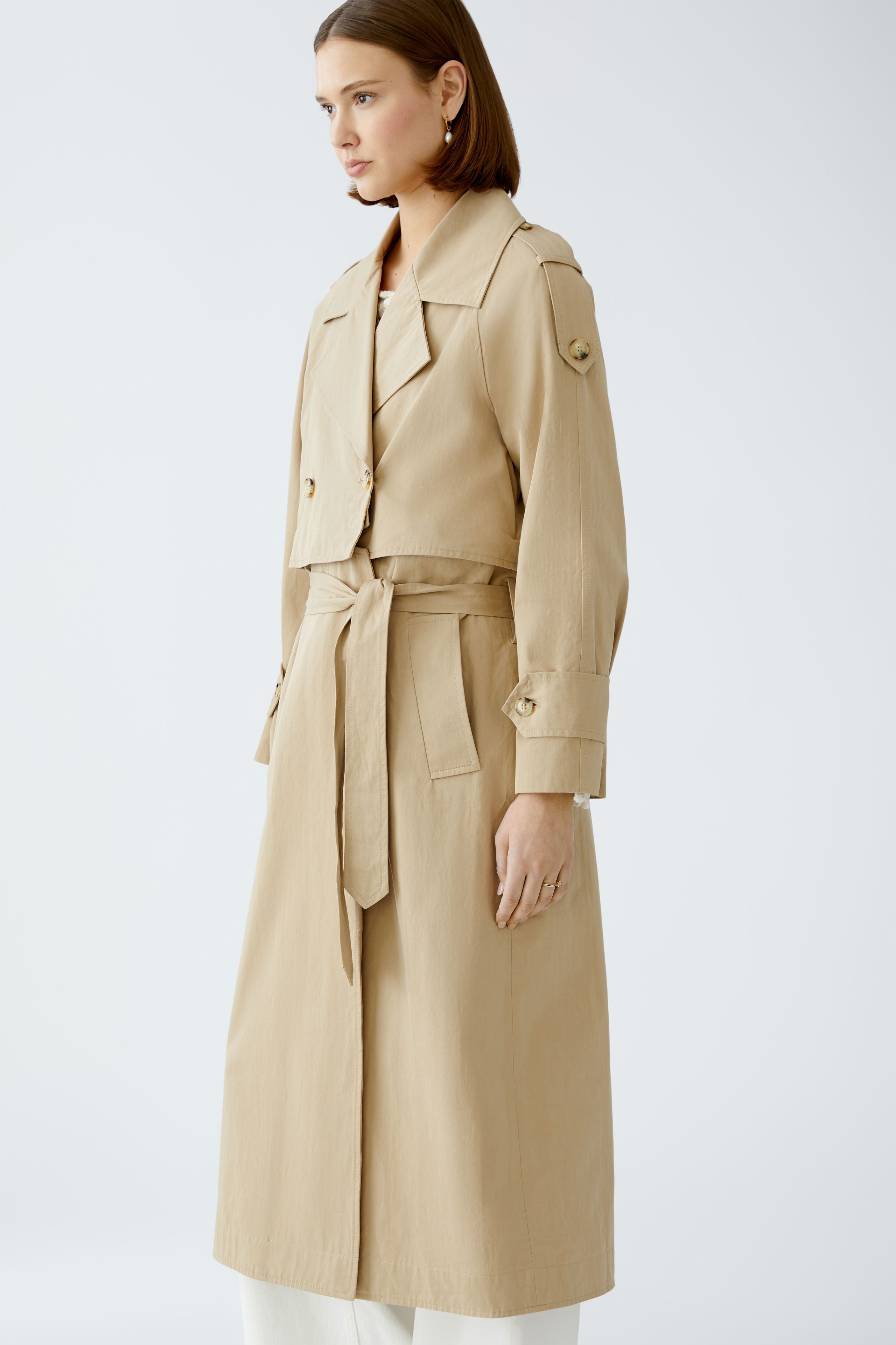 Oui Tan 2 in 1: Trench Coat/Jacket 