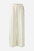 Oui Off White Pull On Trousers With Sporty Stripe & Front Seam 