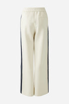 Oui Off White Pull On Trousers With Sporty Stripe - Back