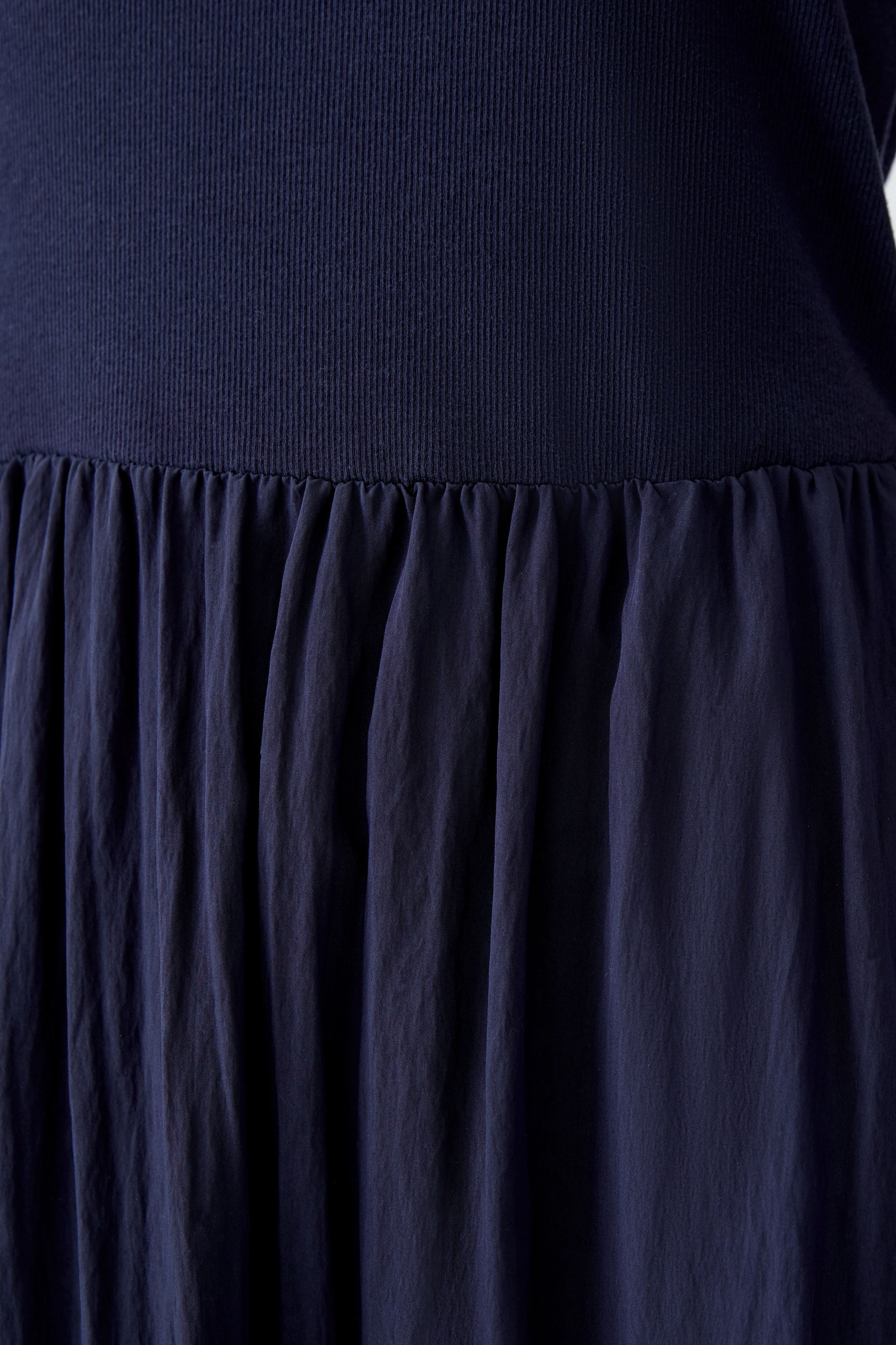 Oui Navy Jersey Sleeveless Pleated Maxi Dress 