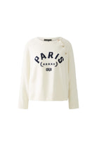 Oui Paris Off-White Cotton Blend Jumper - Front 