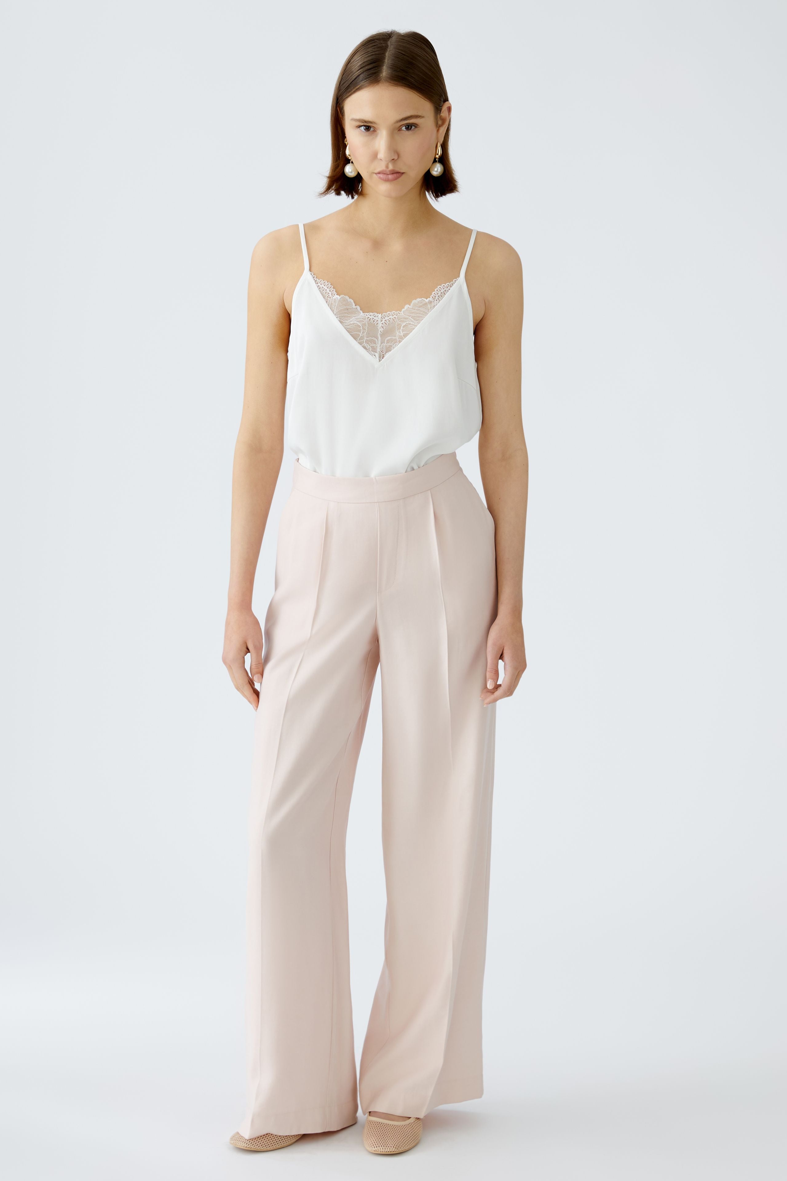 Oui Peach Whip Straight Leg Suit Trousers