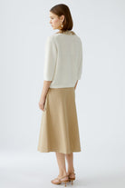 Oui Knitted Cream Jumper With Sequin Collar From back 