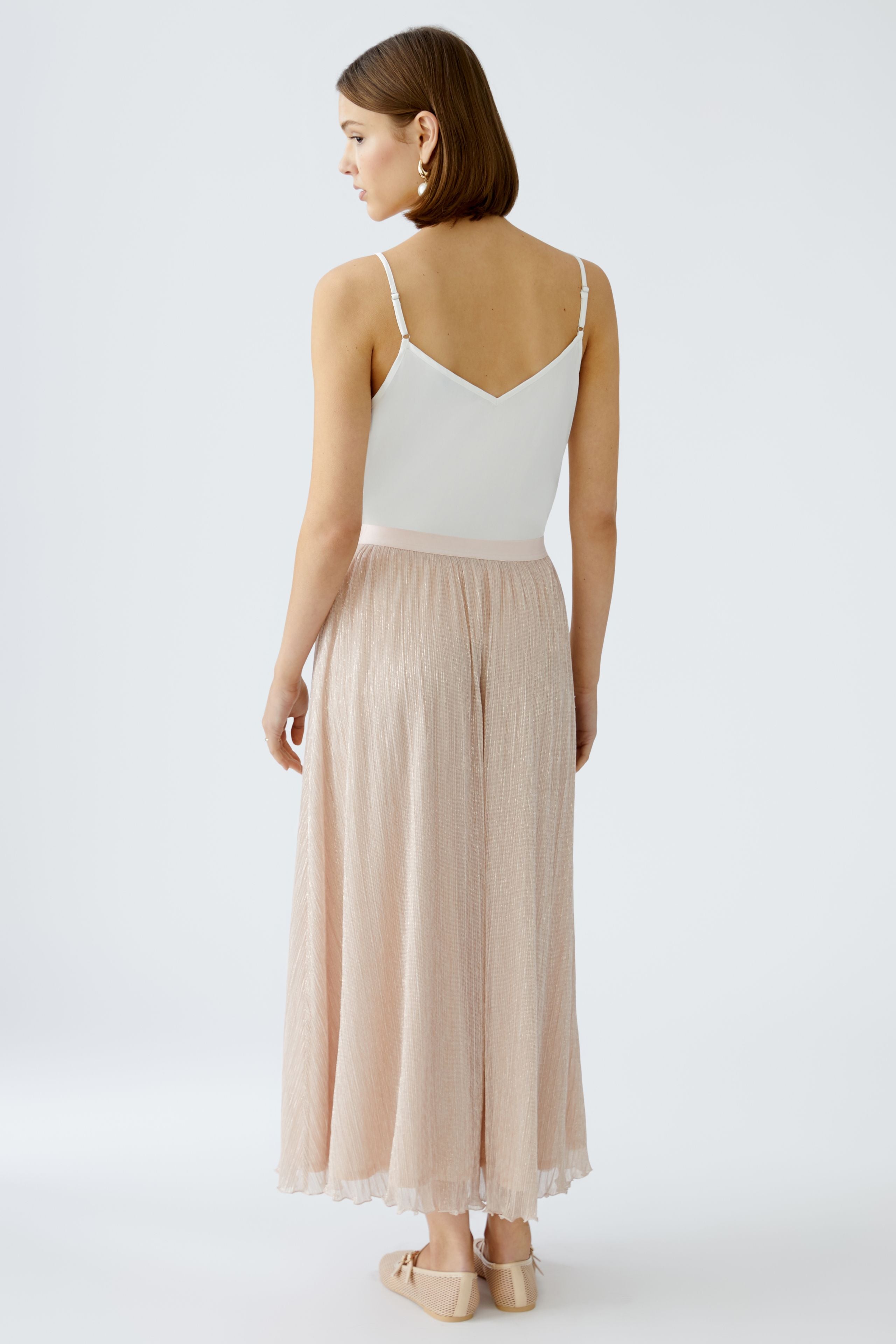 Oui Rose Cooper Shimmery Chiffon Maxi Skirt From The Back 