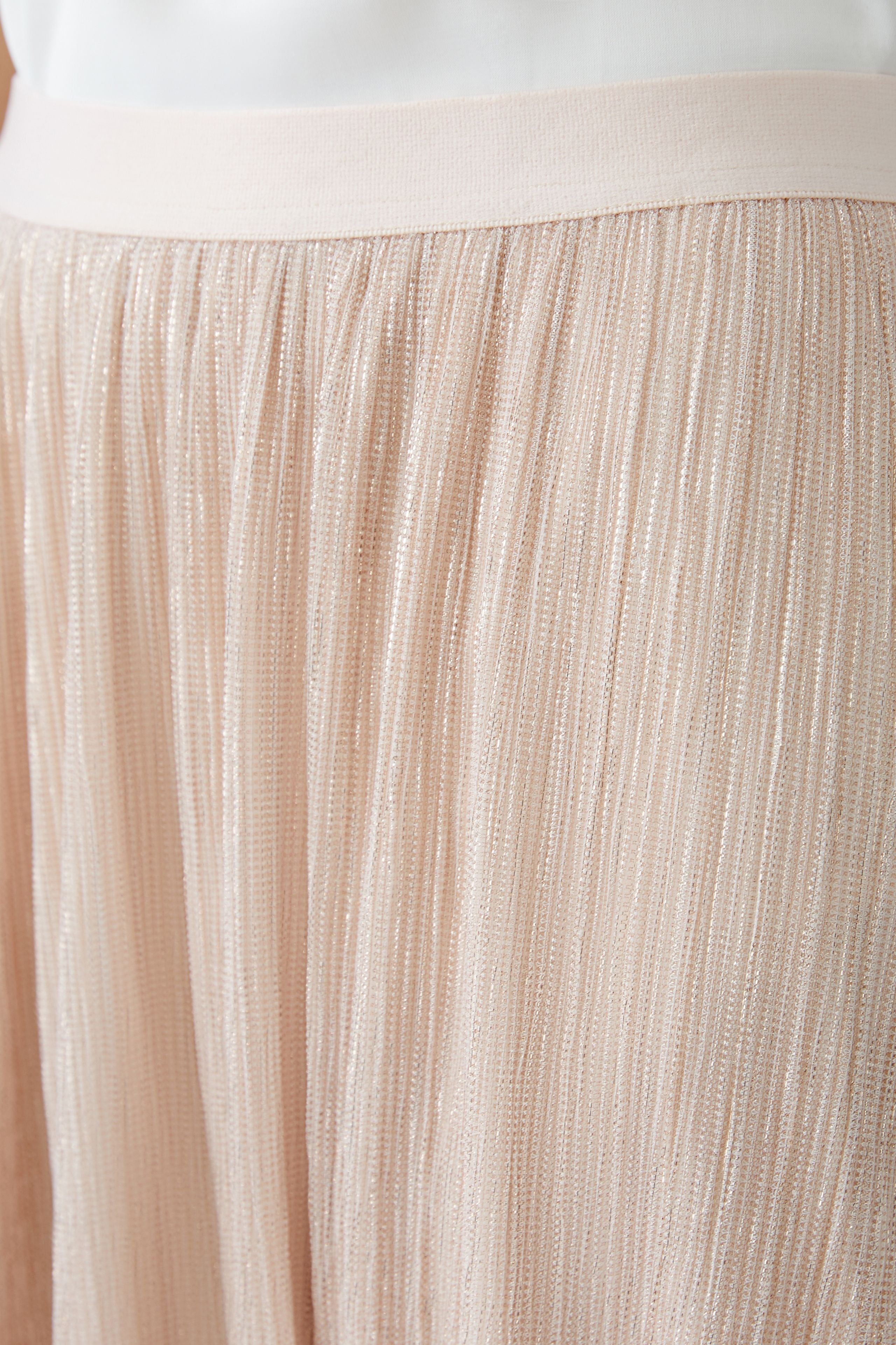 Oui Rose Cooper Shimmery Chiffon Maxi Skirt With Elasticated Waist