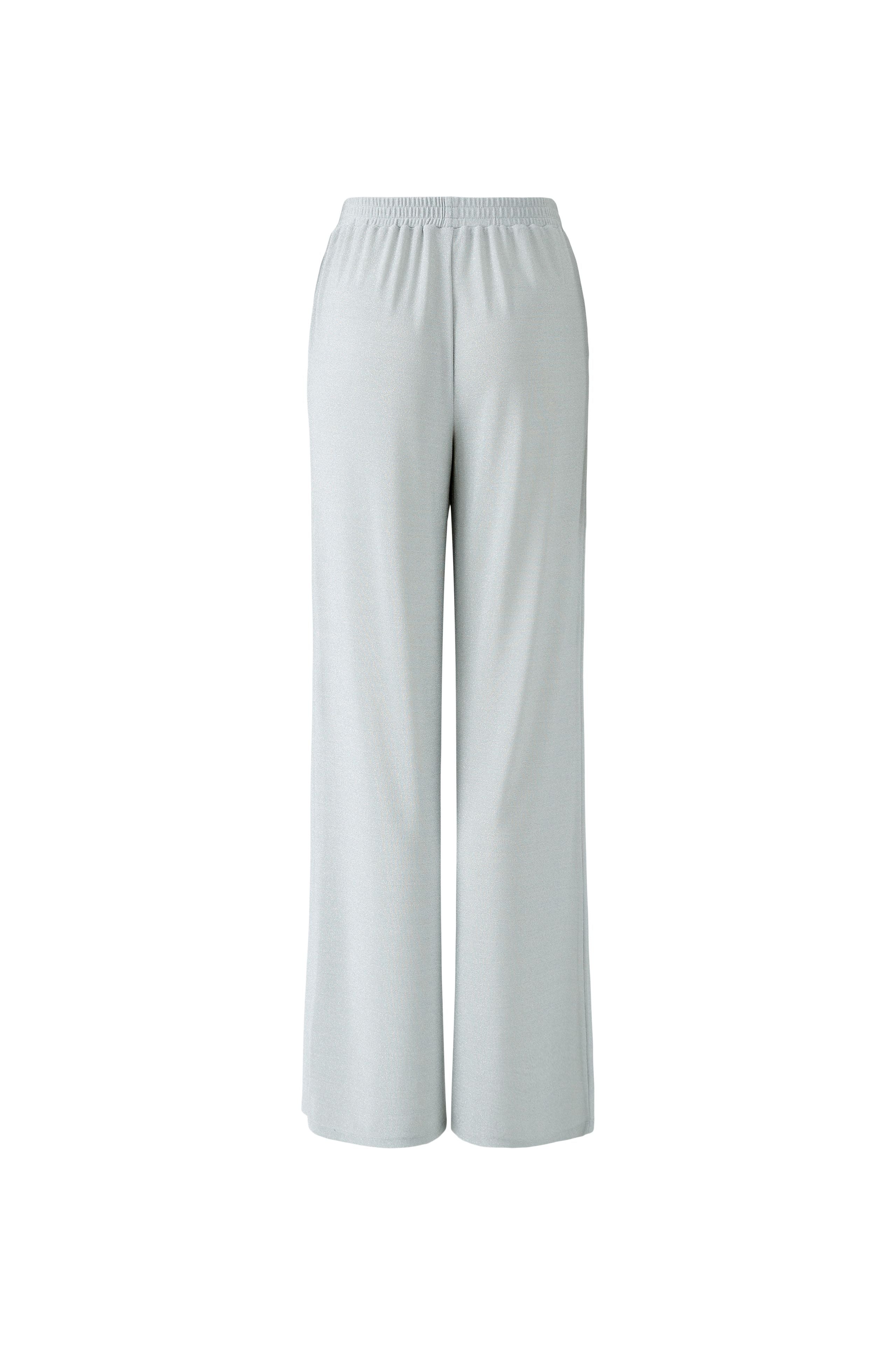 Shimmer wide-leg evening trousers with stretch waistband