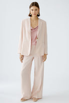 Oui Light Pink Casual Cut Blazer