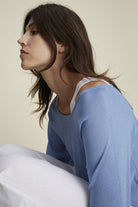Oui two-in-one knit twinset with rolled edges and relaxed fit