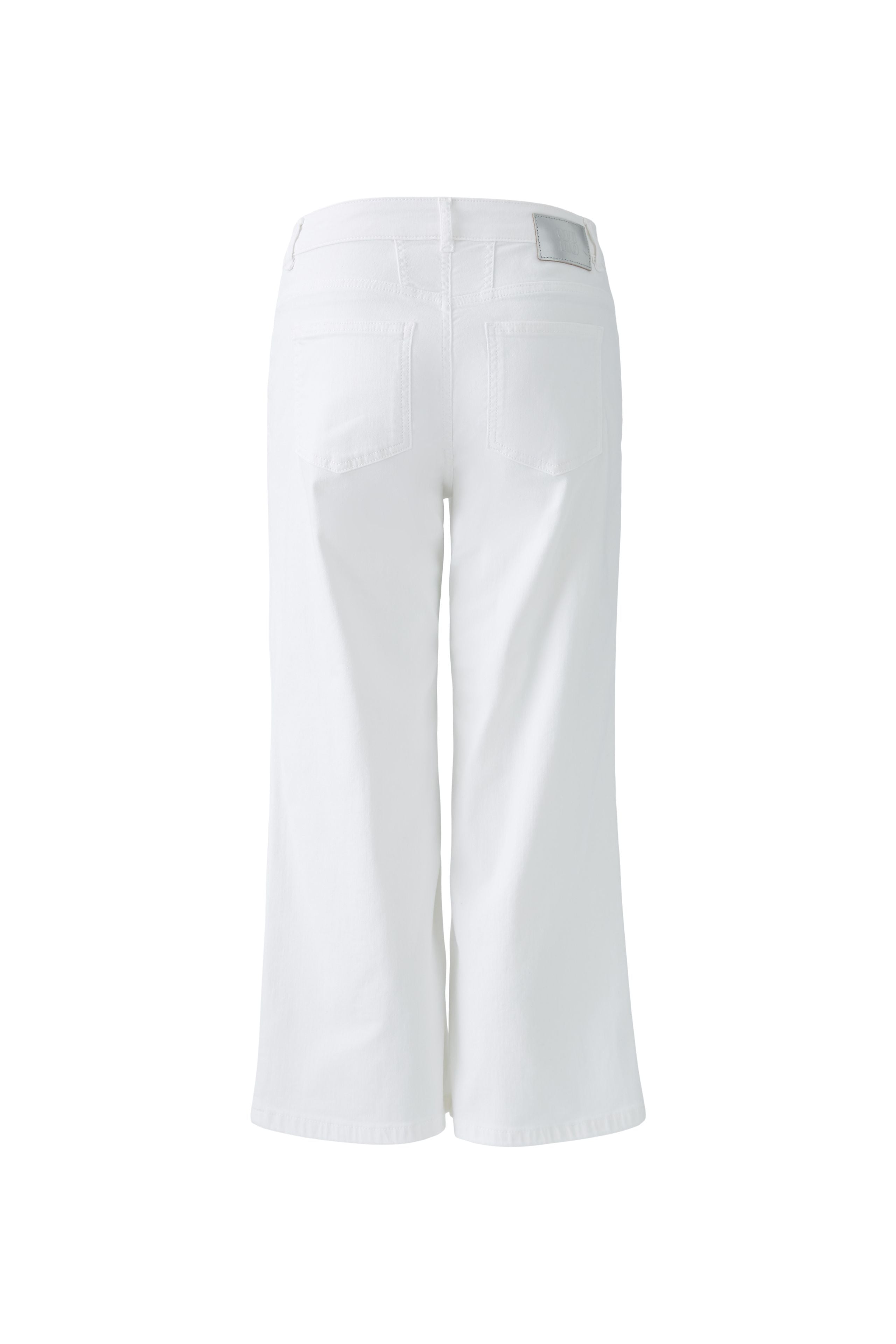Summer wide-leg jeans in white with cropped hem and high waist