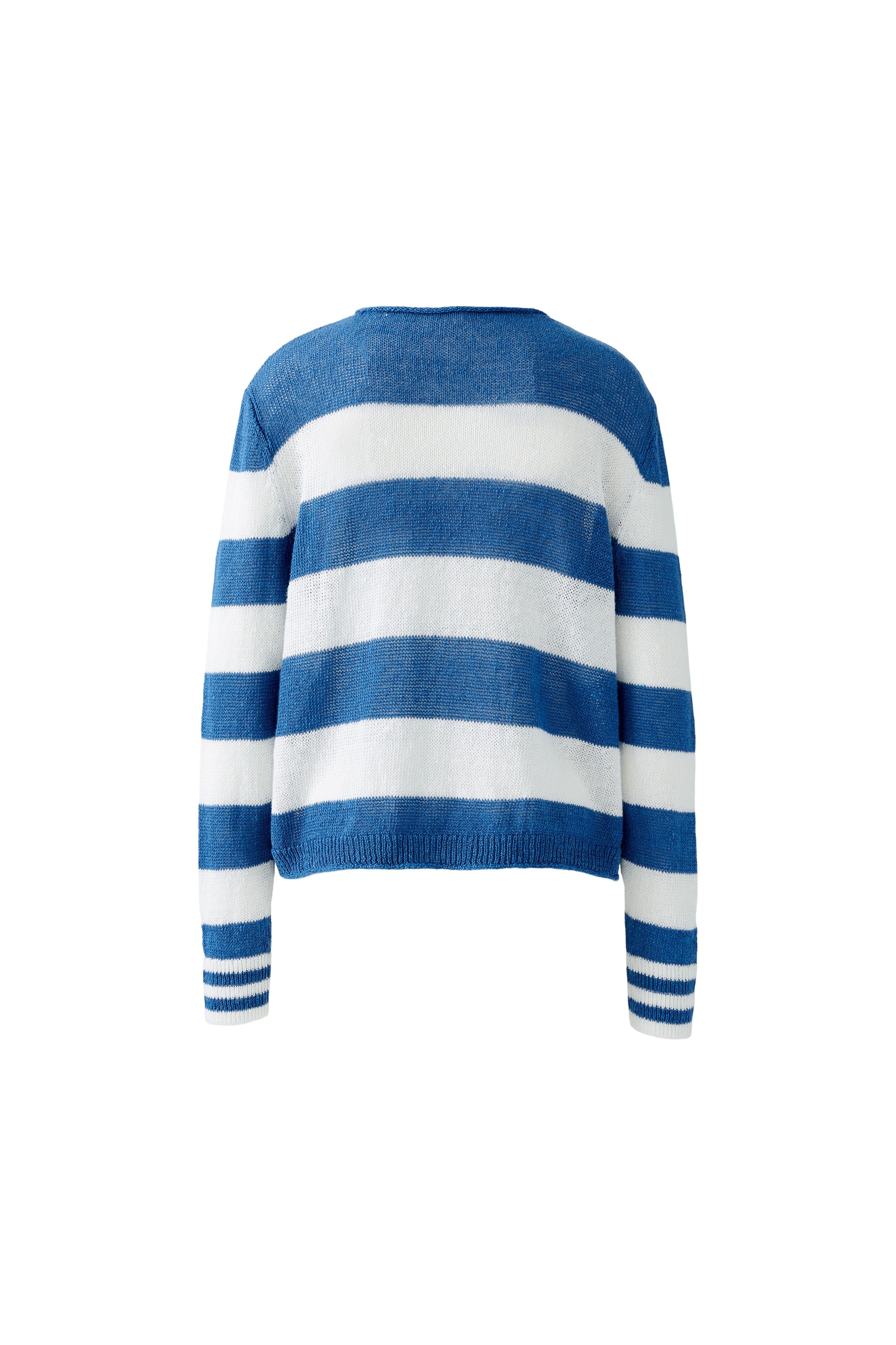 Lightweight linen knit jumper by Oui in coastal stripe