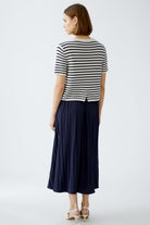 Oui Navy/White Striped Short Sleeve Jumper From The Back