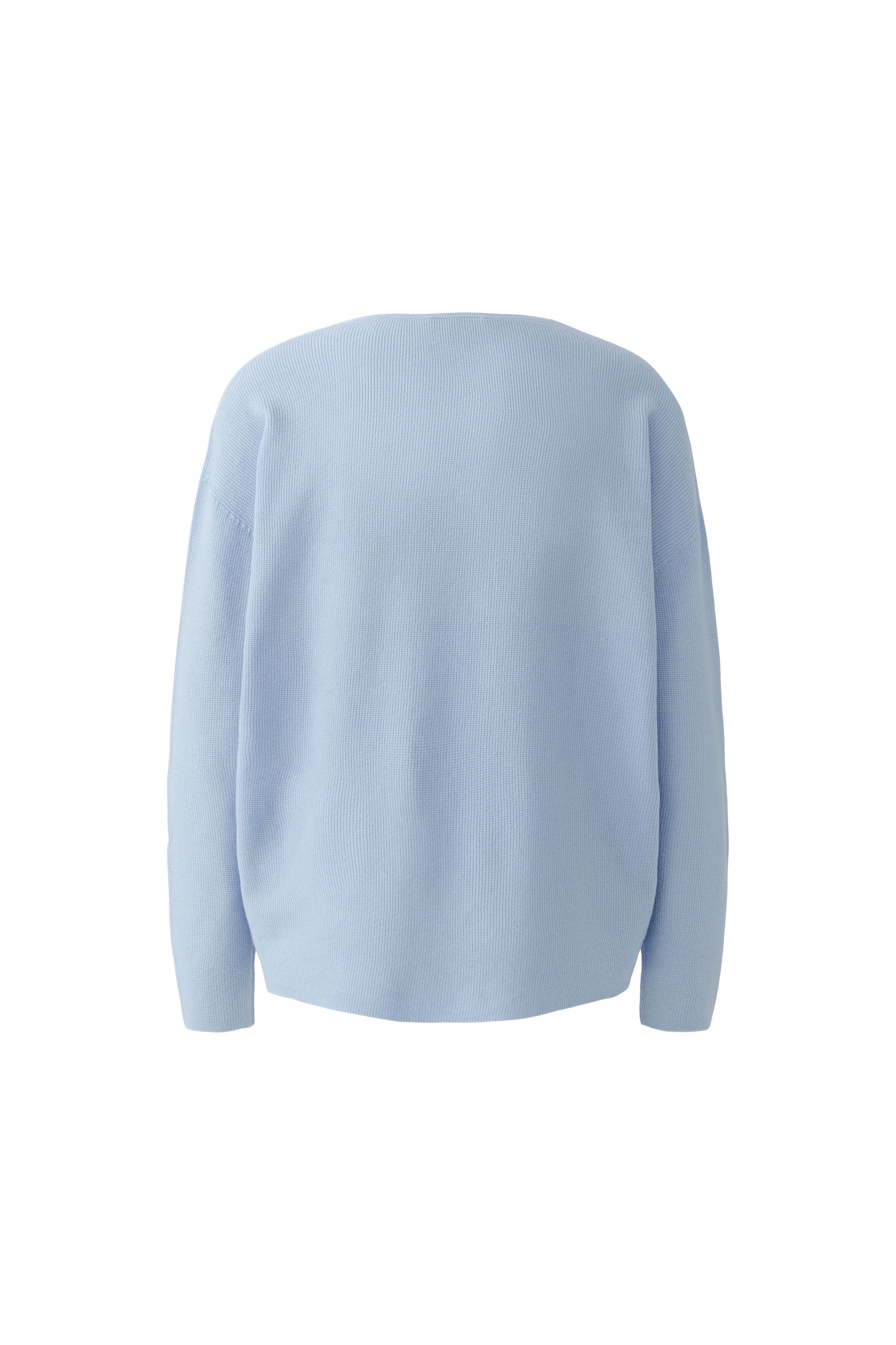 Oui light blue knit jumper V-neck detail women’s knitwear Back details 