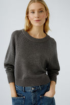 Oui taupe jumper Everyday knit jumper with casual styling