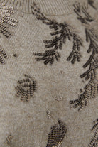 Oui Embroidered knit jumper with shimmer accents