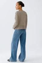 Oui Smokey Taupe women’s jumper  – back view styling