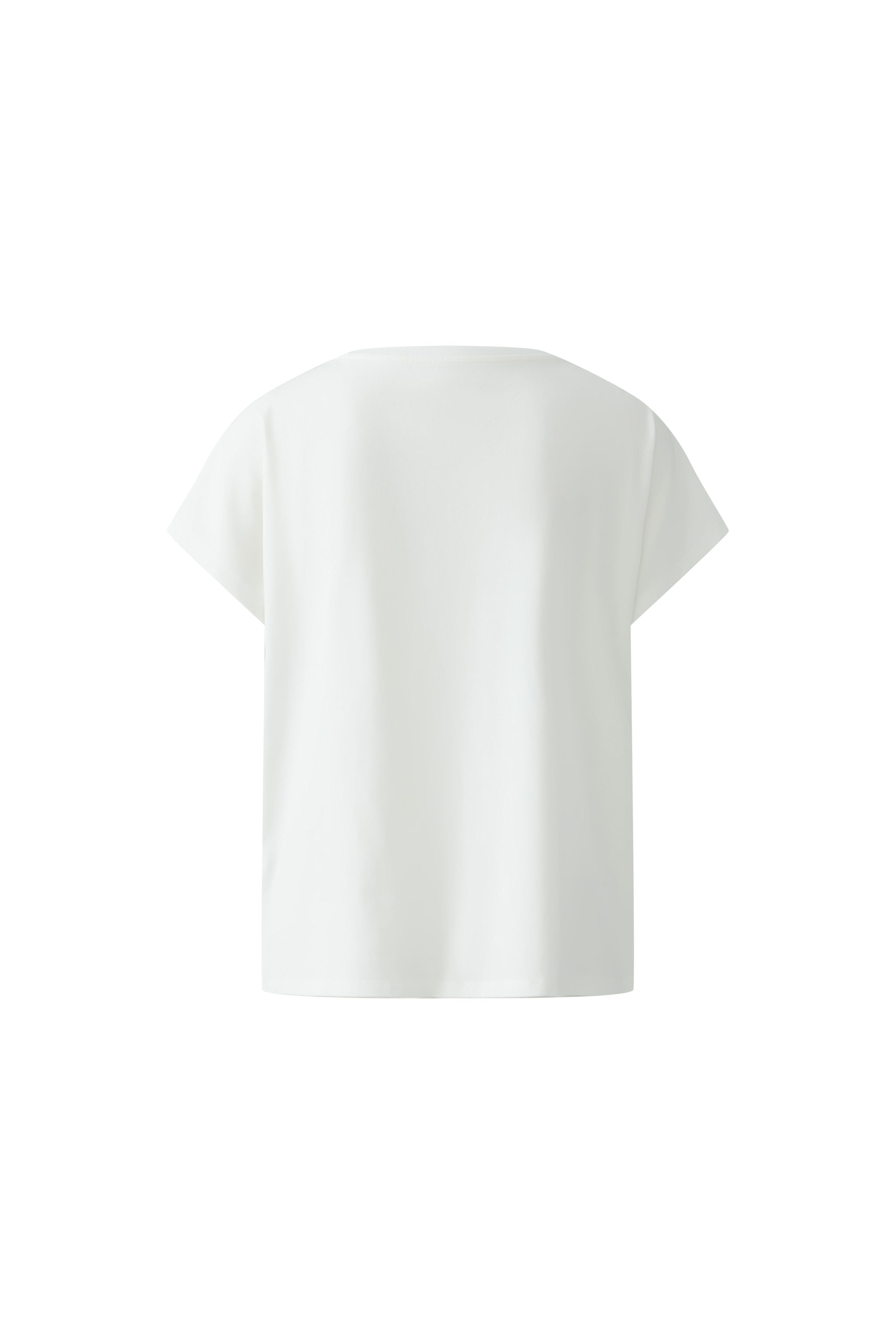 Oui white relaxed T-shirt with graphic text – cotton jersey tee