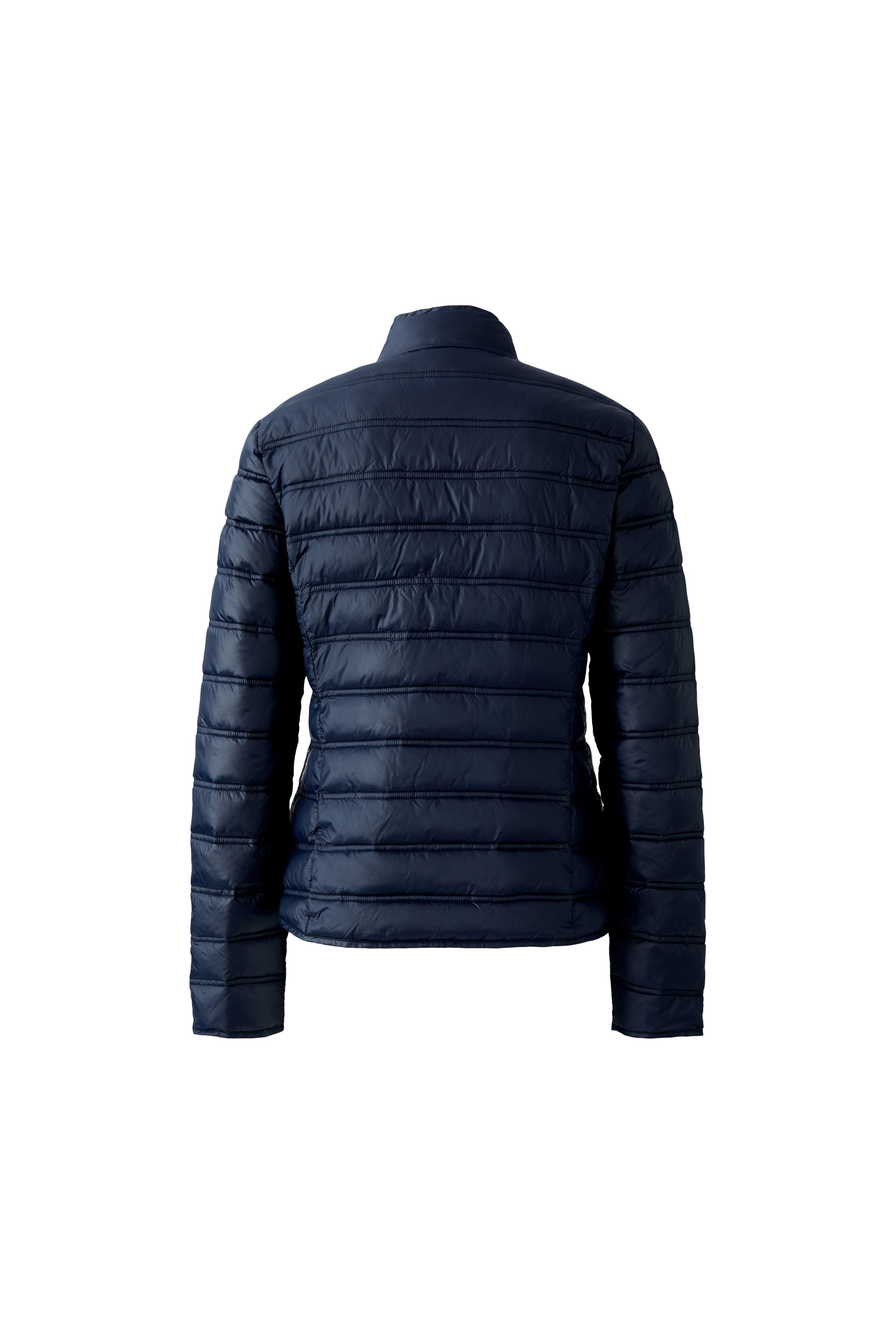 Oui Navy lightweight quilted puffer jacket with funnel neck – Back