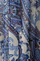 Oui blue paisley V neck maxi dress close up