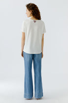 Oui women’s white boxy organic cotton tee back view