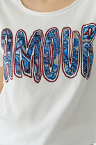 Oui embellished hotfix stone t shirt detail