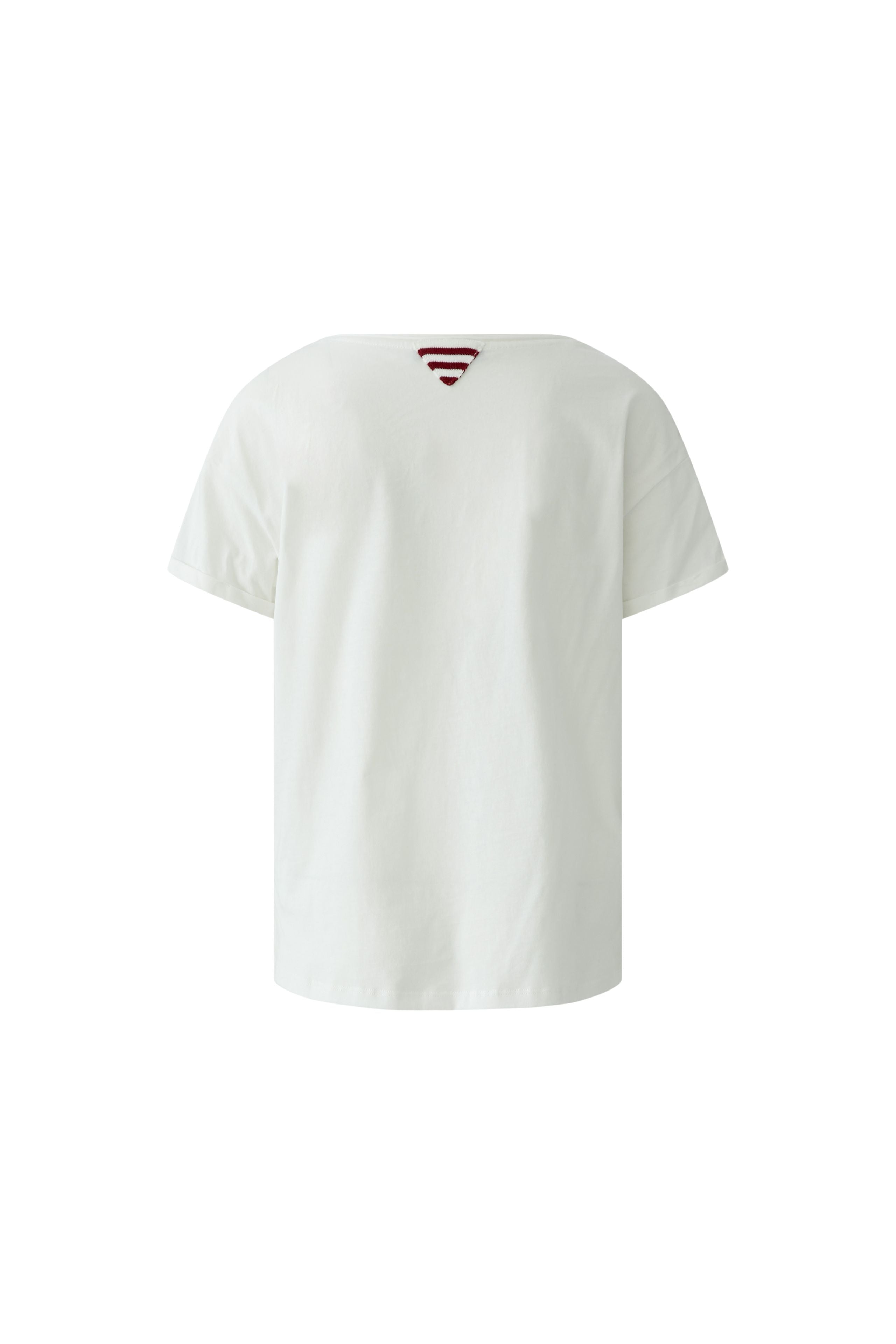 Oui women’s white slogan t shirt organic cotton
