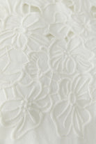 Oui white broderie lace neckline detail women’s blouse close up