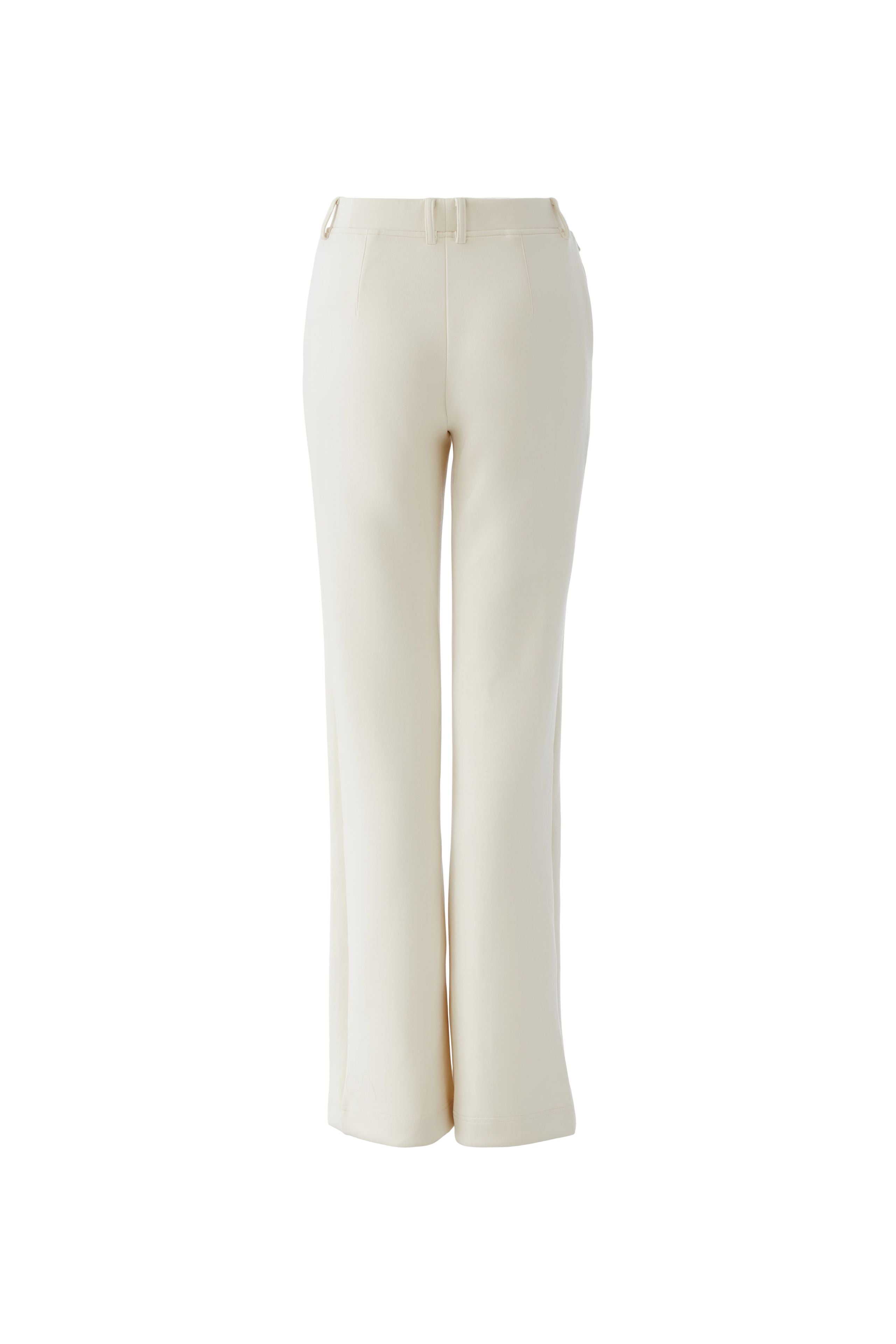 Oui high waisted trousers in cream back view straight leg silhouette