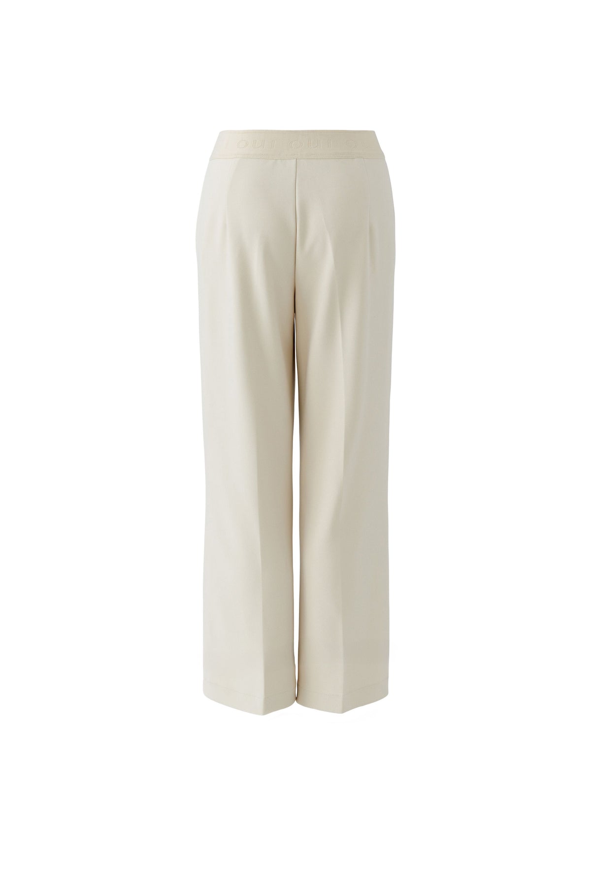 Oui NEYA cream straight-leg culotte trousers – back product view