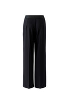 Oui Lacy black pull-on straight leg trousers front view