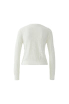 Oui ivory lace knit cardigan back view