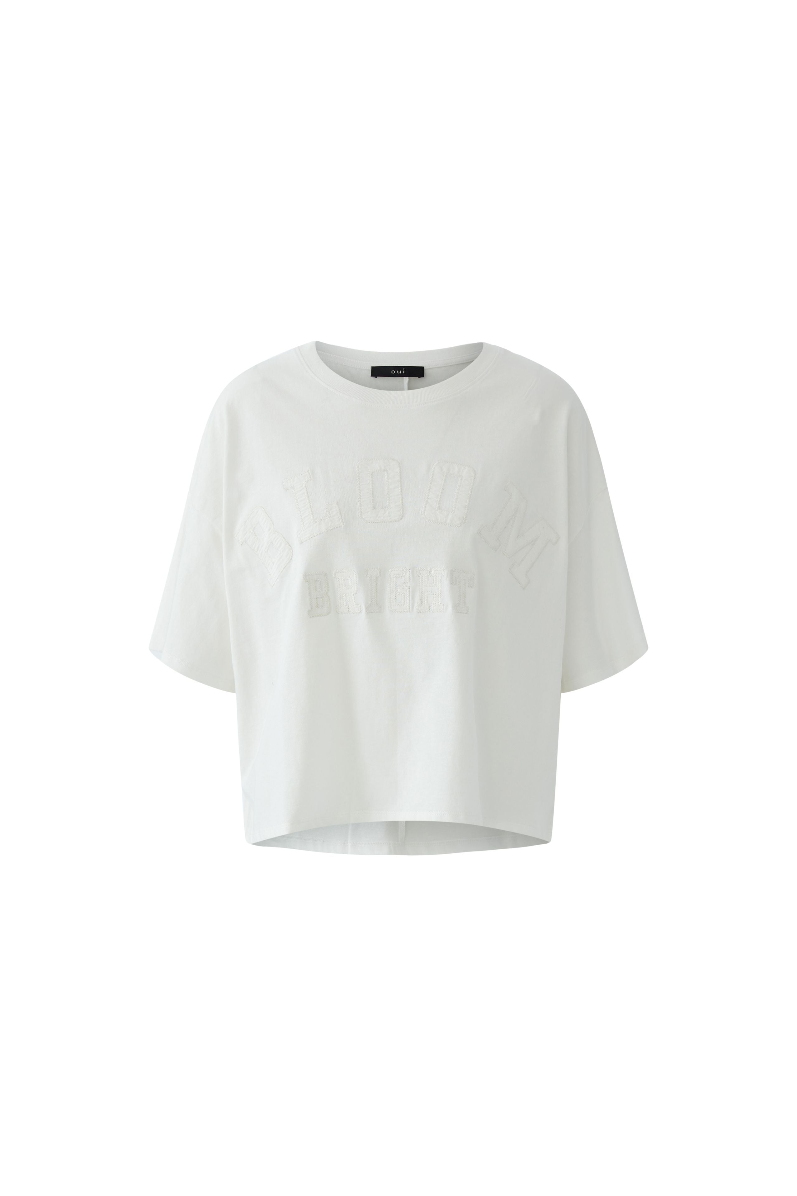 Oui Bloom Bright White relaxed fit T-shirt front view