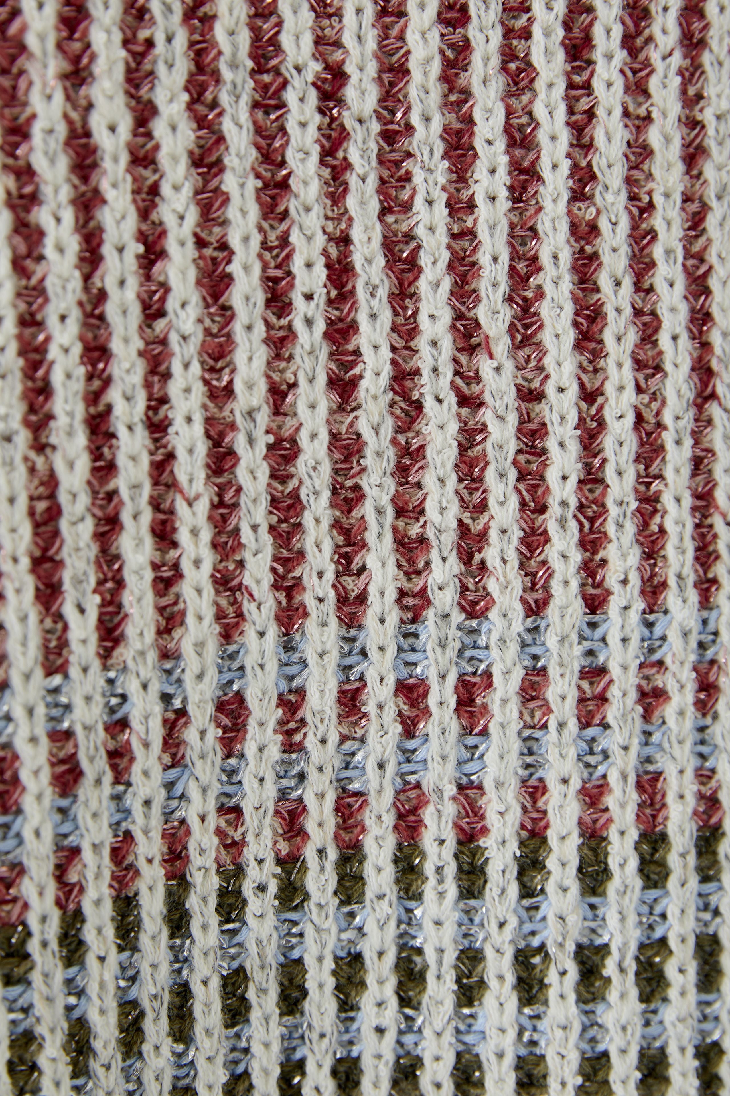 Oui colour block jumper fabric detail in pink and sage tones