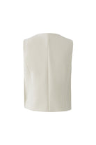 Oui cream sleeveless V-neck waistcoat for women back view

