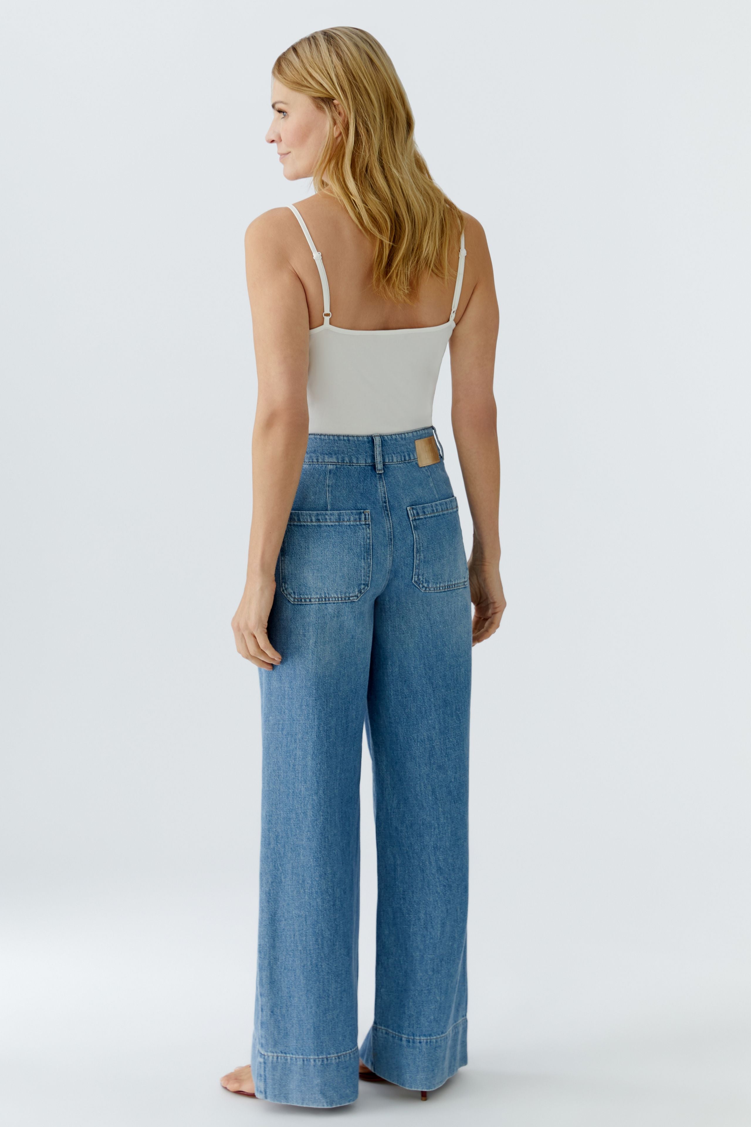 Oui high waist wide leg jeans back view