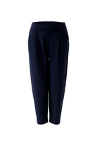 Oui Navy technical stretch jersey trousers women