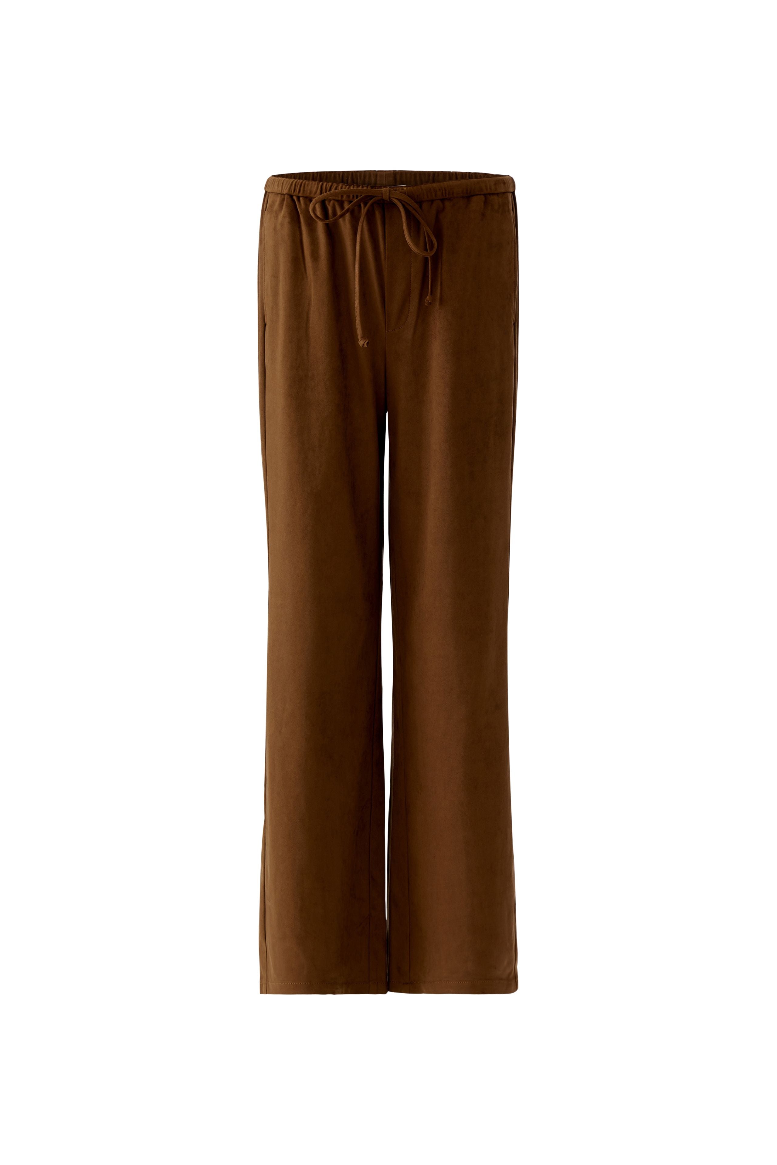 Oui suede look trousers full length front view