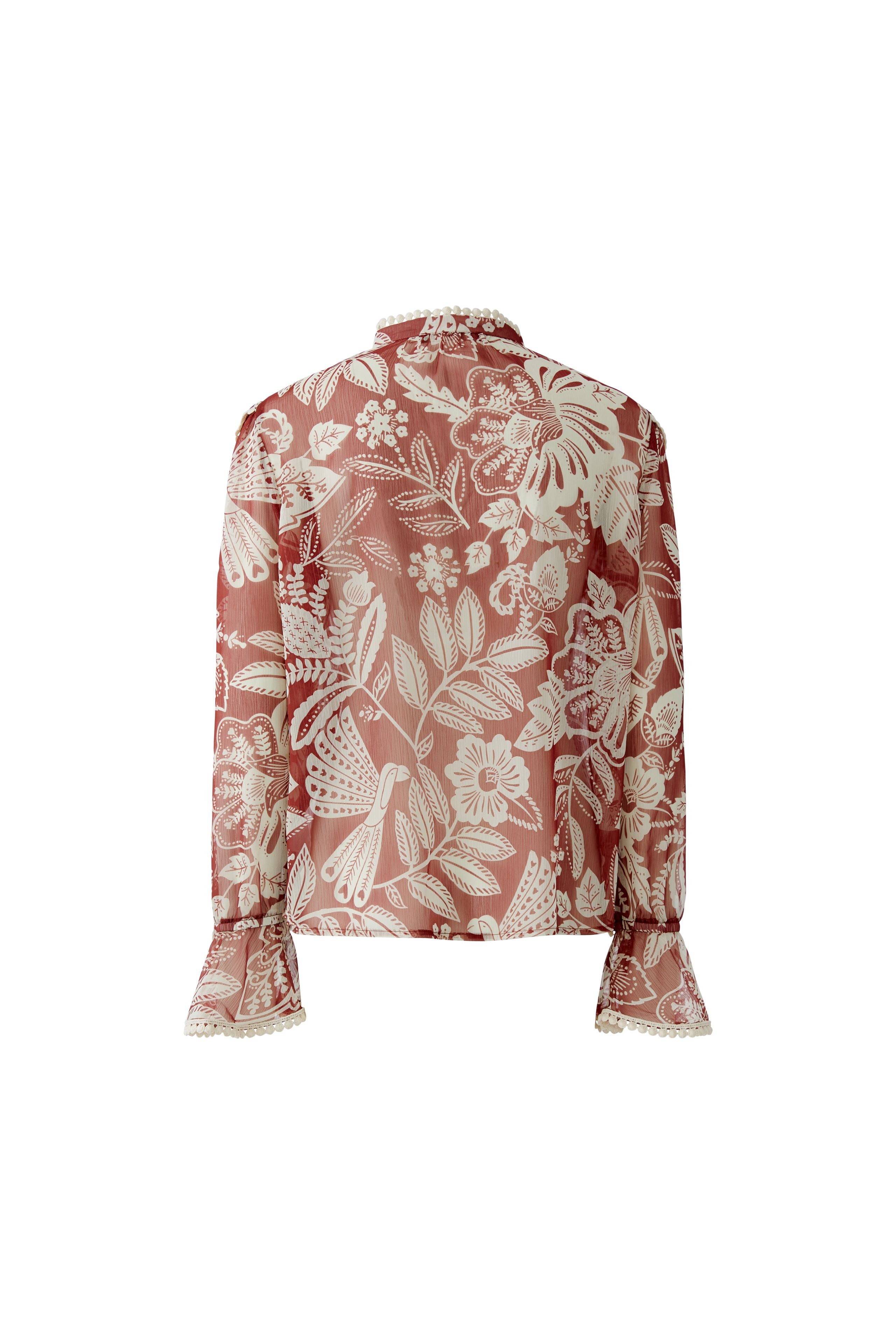 Oui botanical print blouse back view 