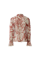 Oui botanical print blouse back view 