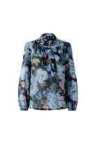Oui floral bow front top lightweight sheer fabric
