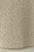 Oui beige lightweight knitted jumper texture close-up
