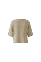 Oui biscuit colour knit top with relaxed fit women back view