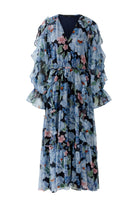 Oui floral midi dress full length front view