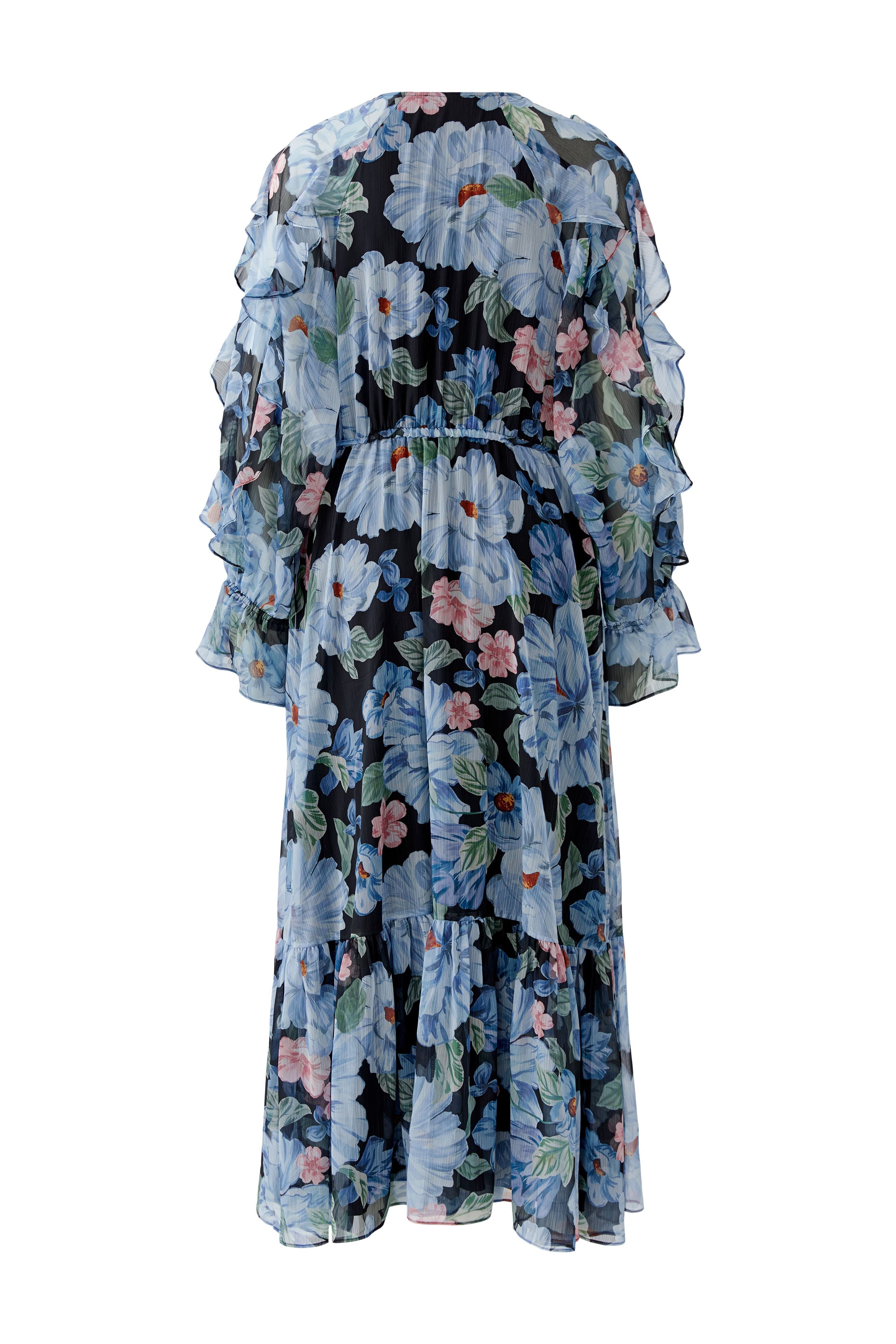 Oui floral midi dress full length back view