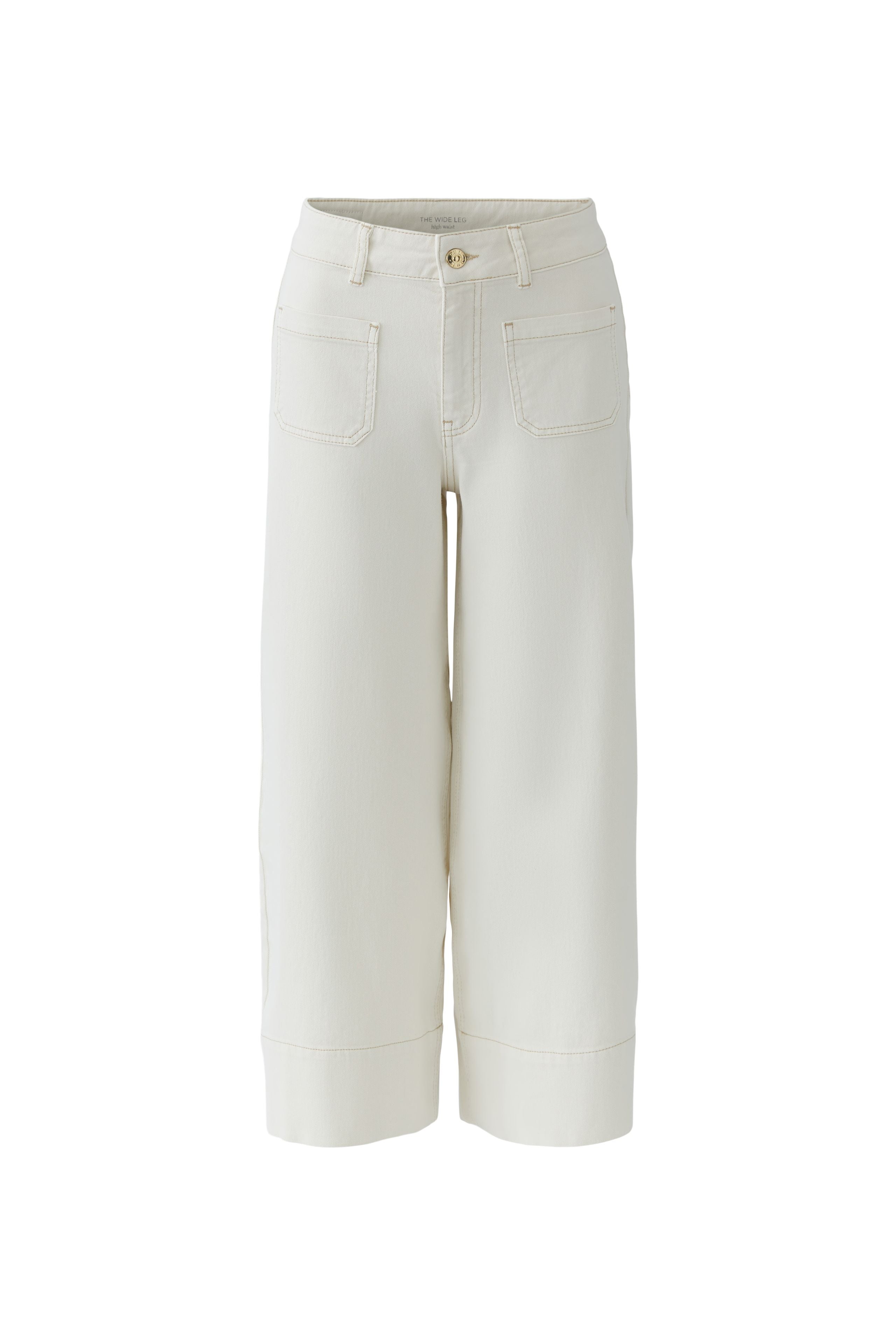 Oui off white jeans waistband button zip detail