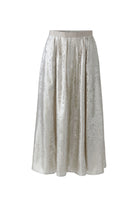 Oui silver metallic midi skirt A-line front view