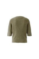Oui olive green soft knit jumper – rear studio view
